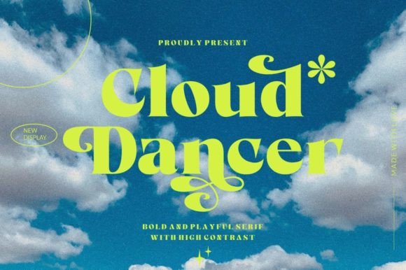 Cloud Dancer Font: Bold Serif Charm for Handmade Products